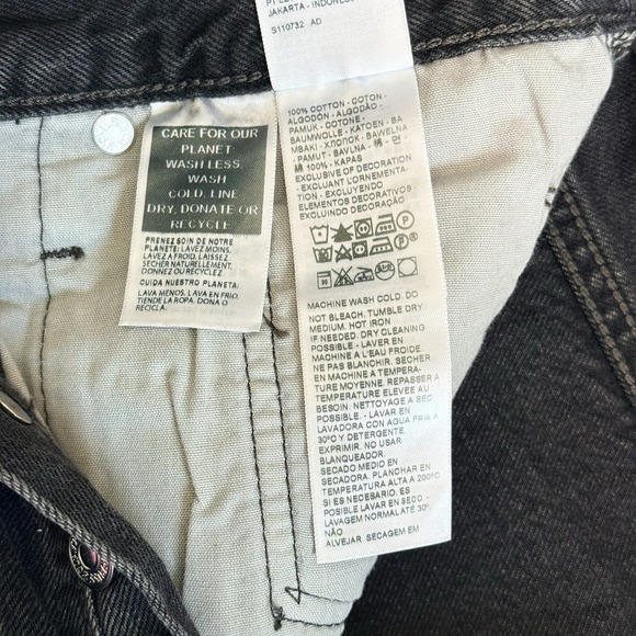 LEVI'S 501 BLACK Denim Short High Rise Fitted Through Hip Size W28 New With Tags - Picture 7 of 15